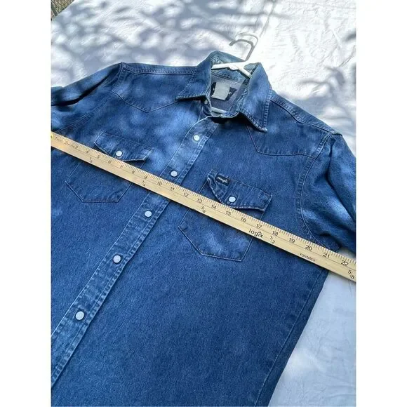 Vintage Wrangle size L pearl snap denim shirt. Western, See description - Picture 3 of 11